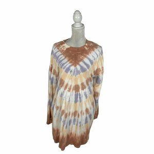 Wild Fable Tie Dye Sweatshirt Dress Drop Shoulder Long Sleeve Pockets Boho